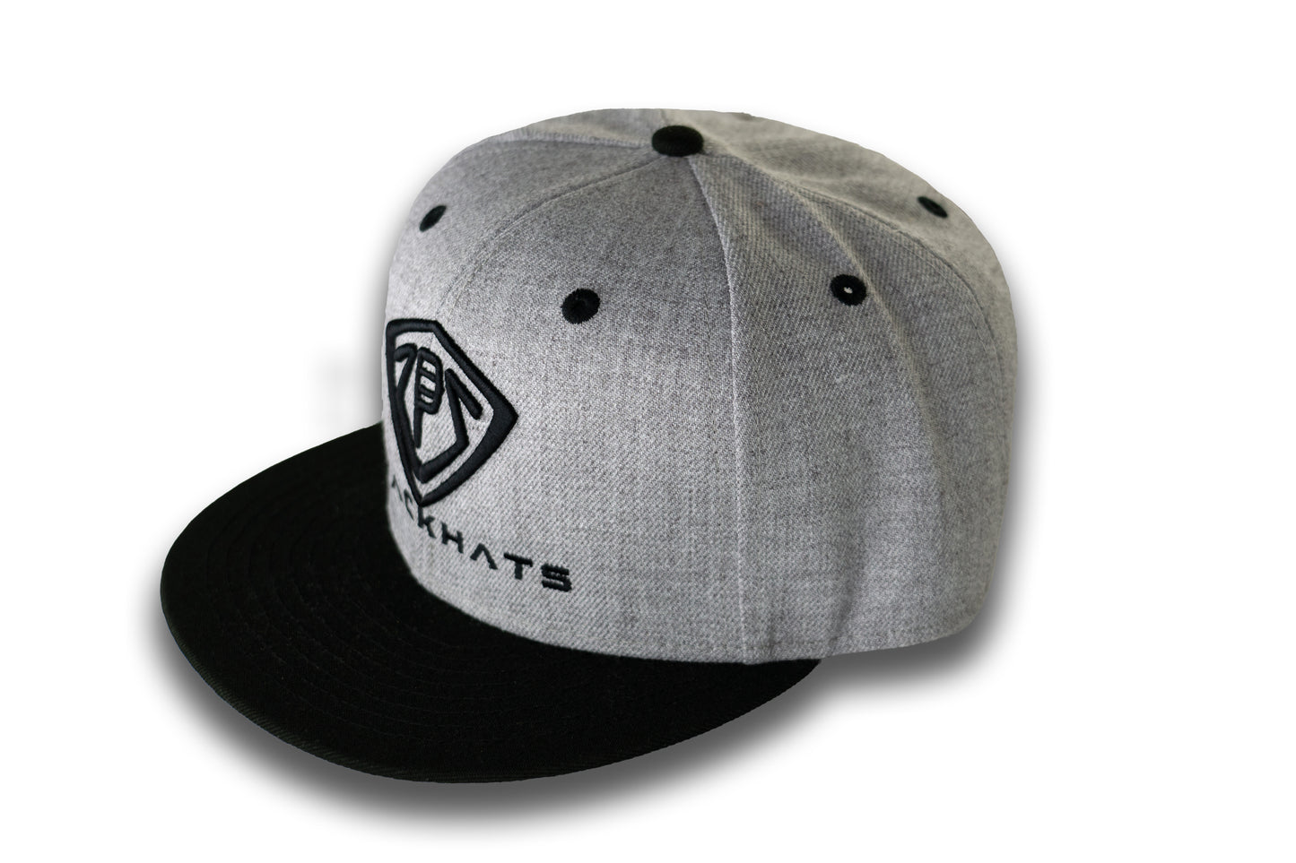 Grey & Black Unisex Flat Bill StackHats Snapback