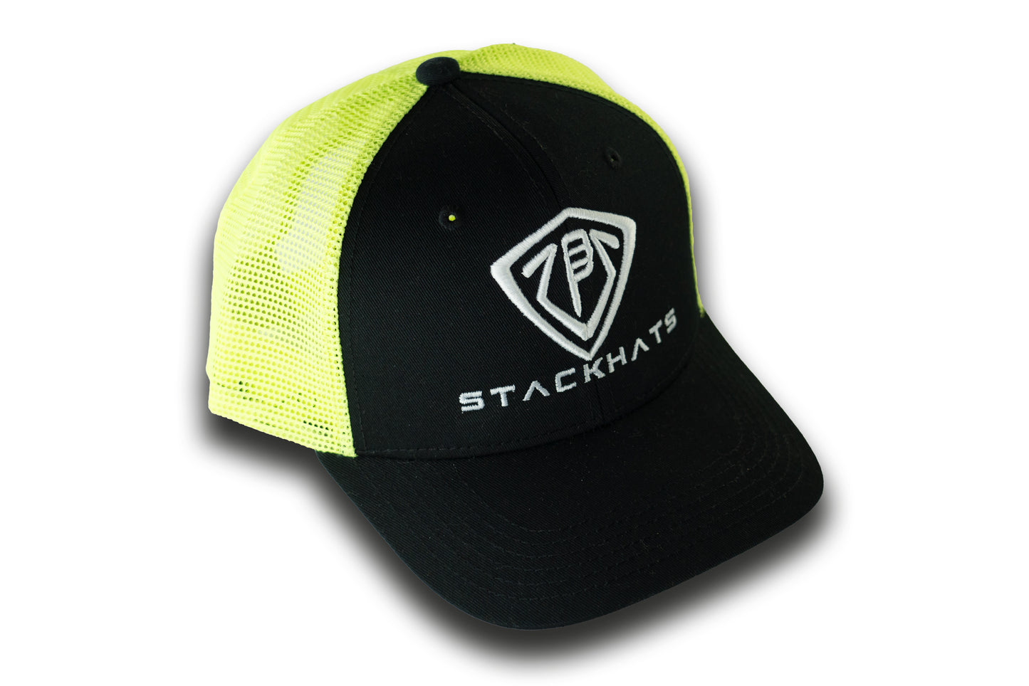 Black & Neon Yellow Unisex StackHats Snapback Trucker Hat