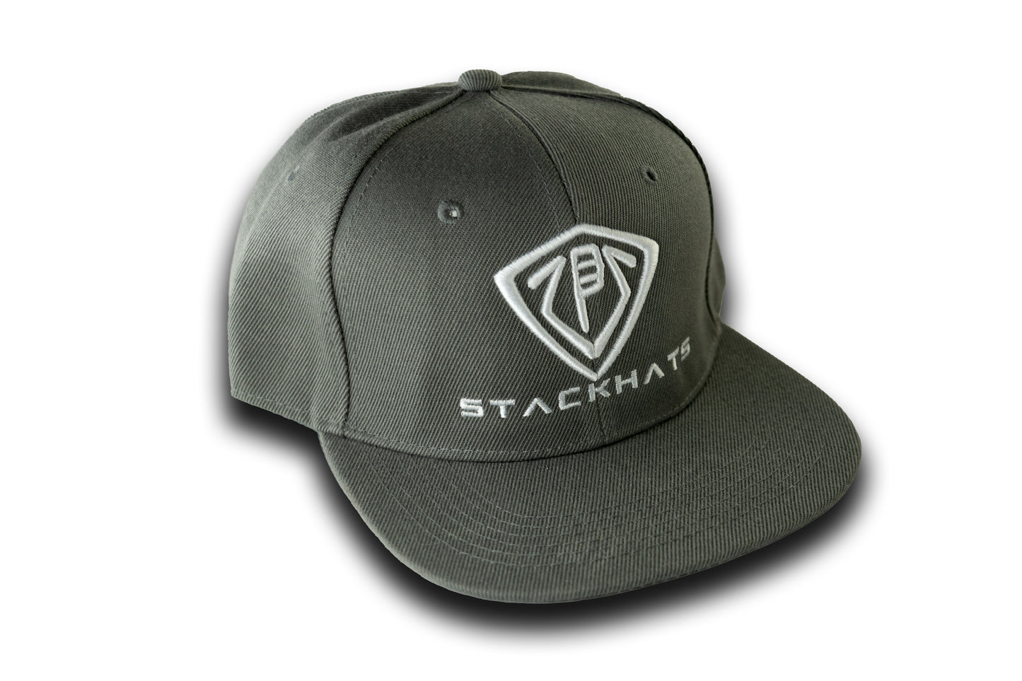 Grey Unisex Flat Bill StackHats Snapback