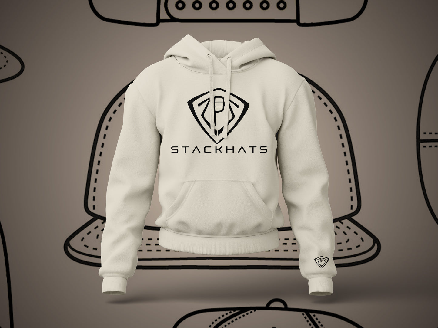 Mens StackHat Hoodie - Bone