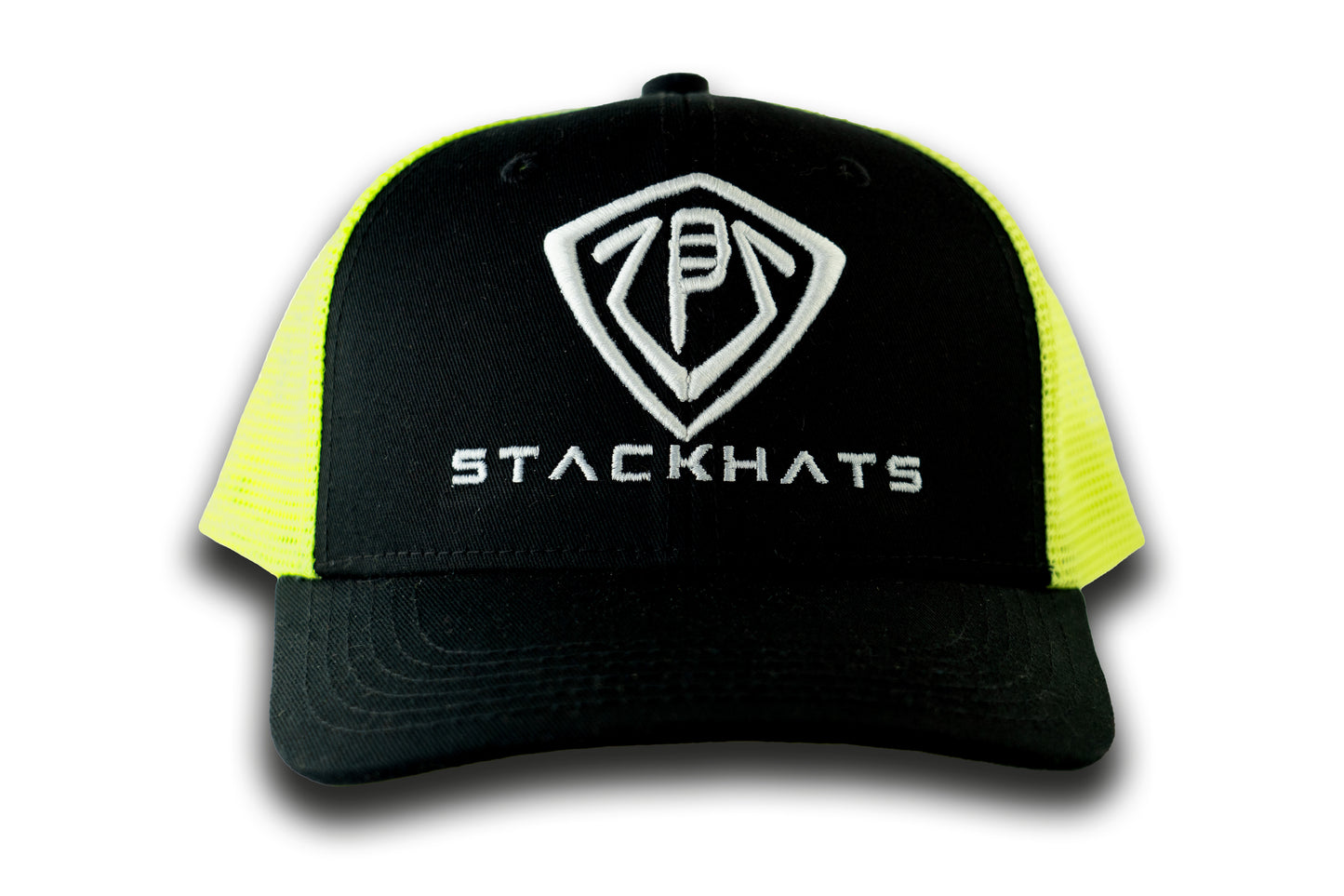 Black & Neon Yellow Unisex StackHats Snapback Trucker Hat