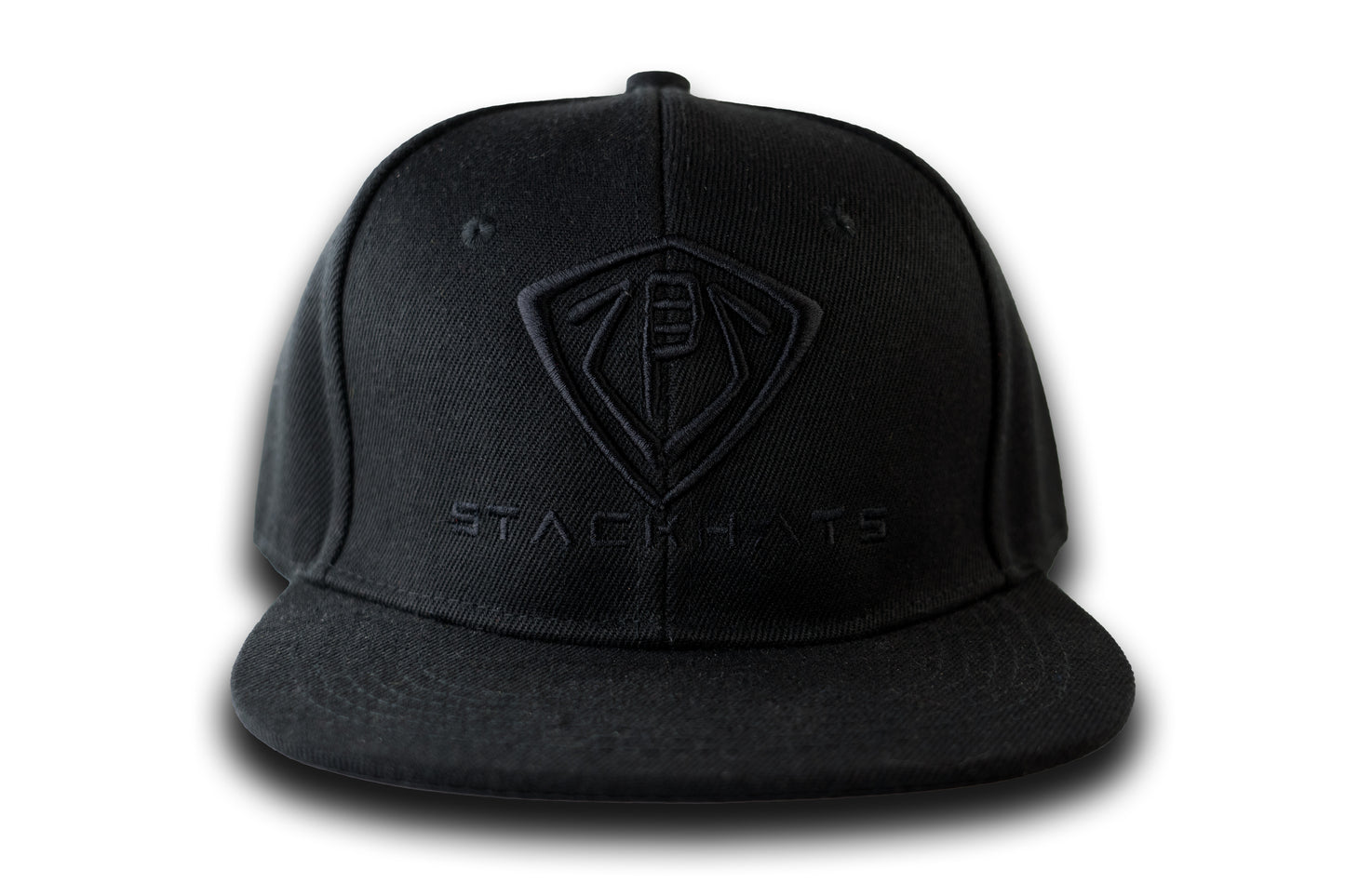 Black Unisex Flat Bill StackHats Snapback