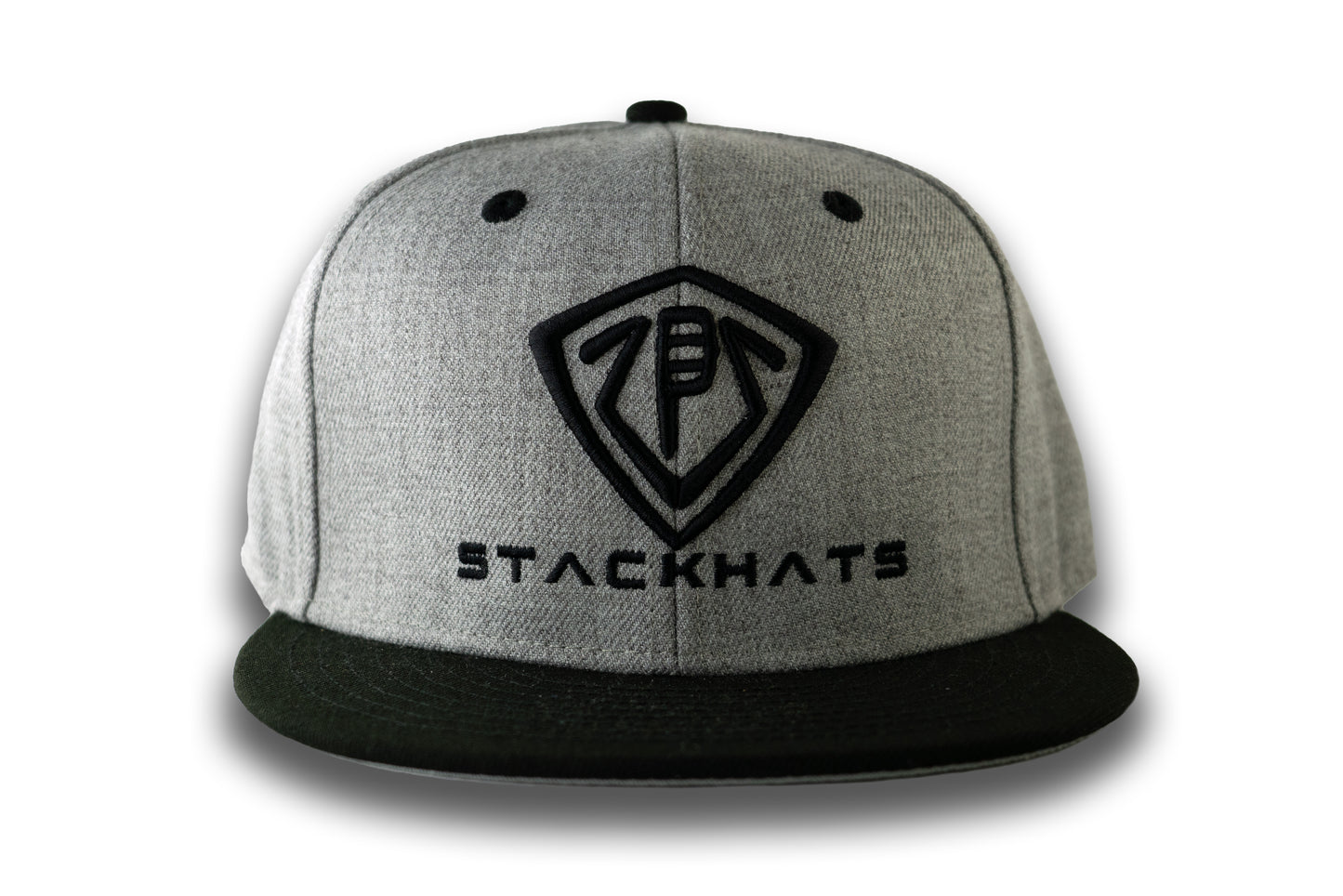 Grey & Black Unisex Flat Bill StackHats Snapback