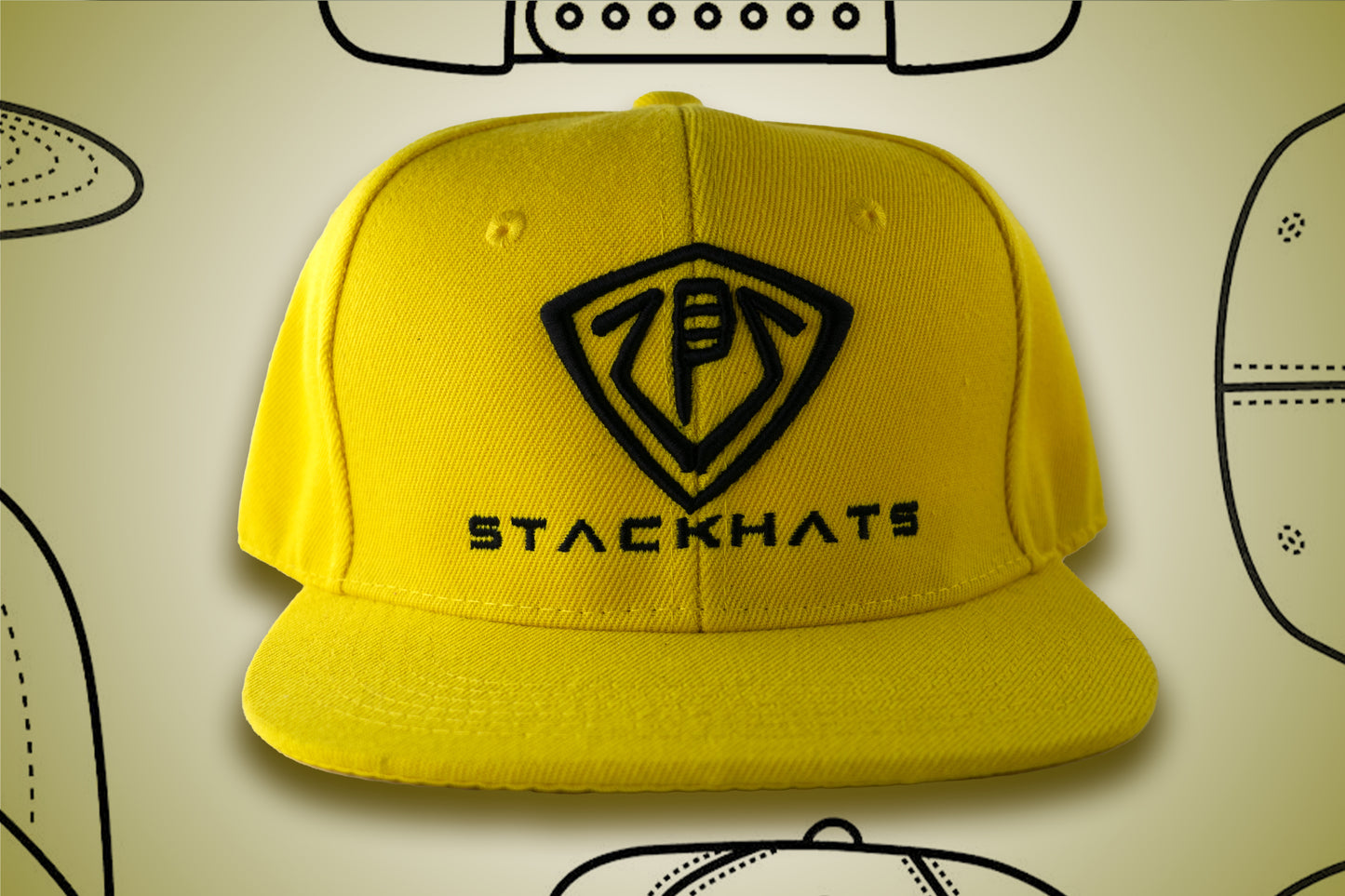 Yellow Unisex Flat Bill StackHats Snapback