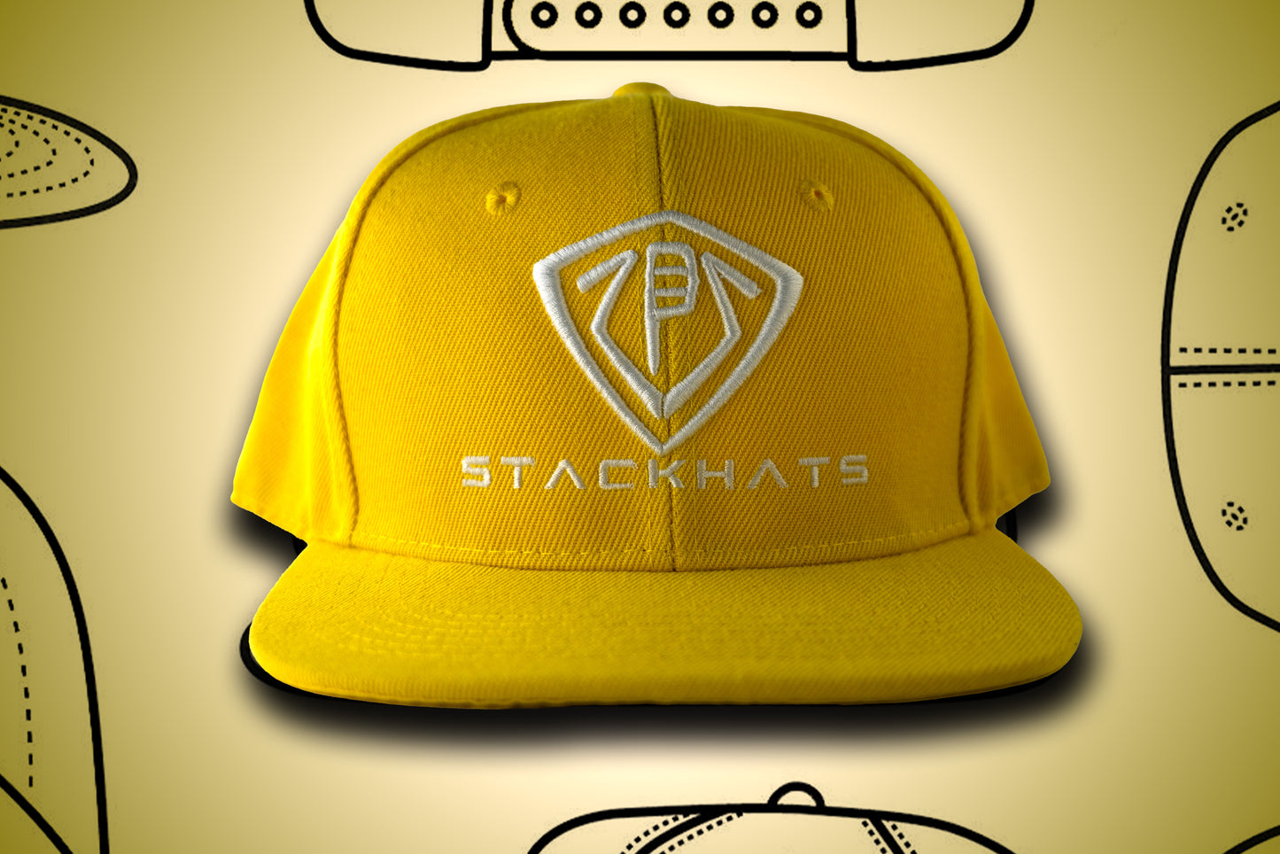 Yellow Unisex Flat Bill StackHats Snapback