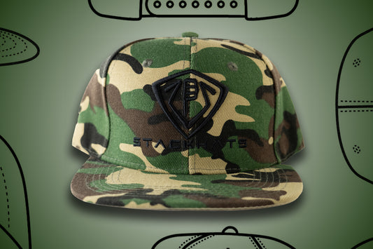 Camouflage Unisex Flat Bill StackHats Snapback