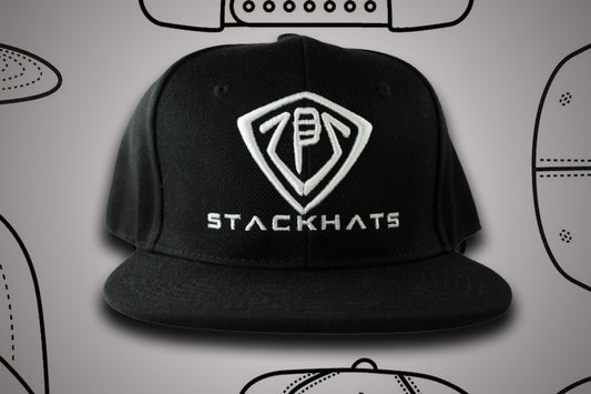 Black Unisex Flat Bill StackHats Snapback