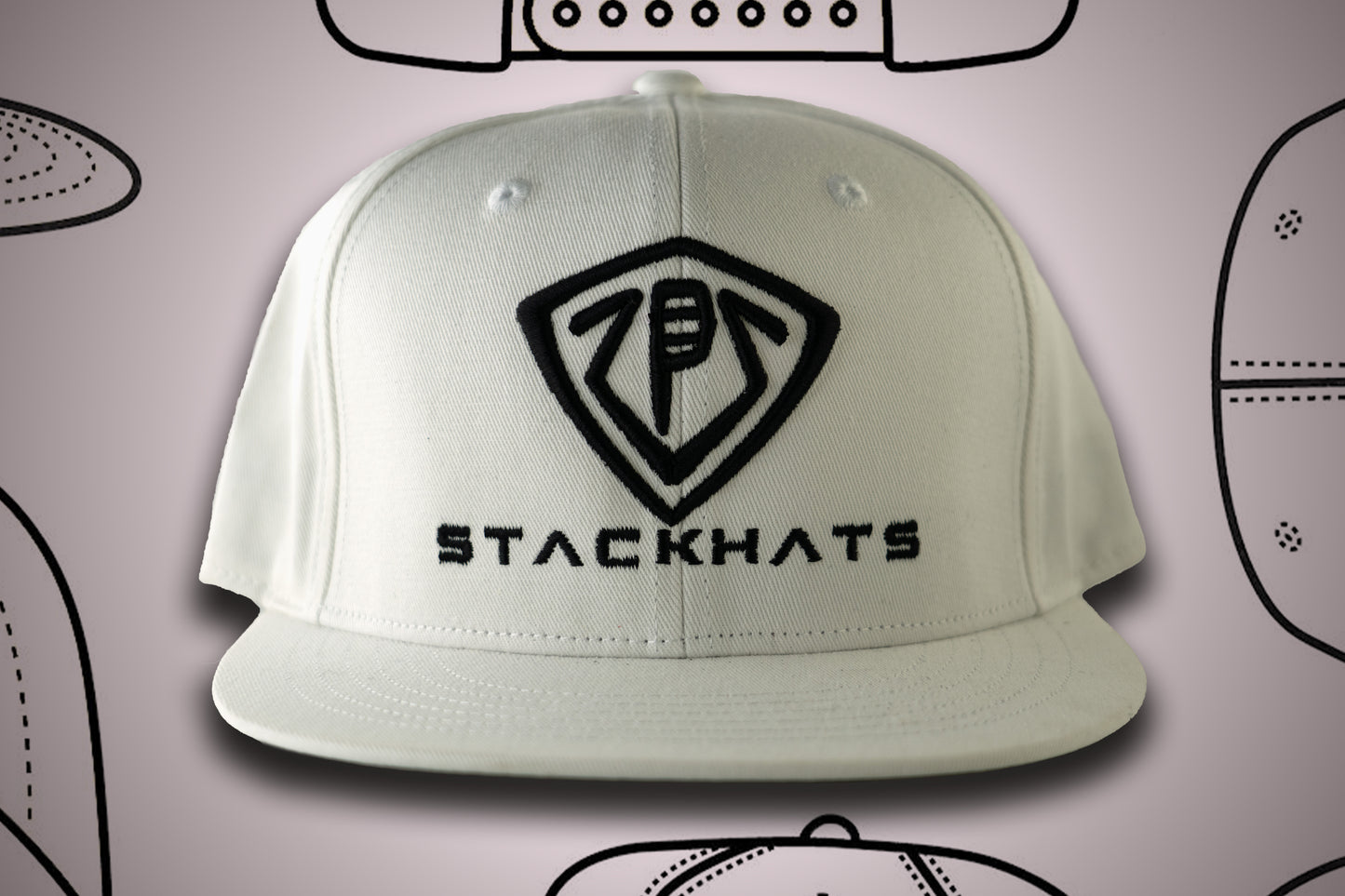 White Unisex Flat Bill StackHats Snapback