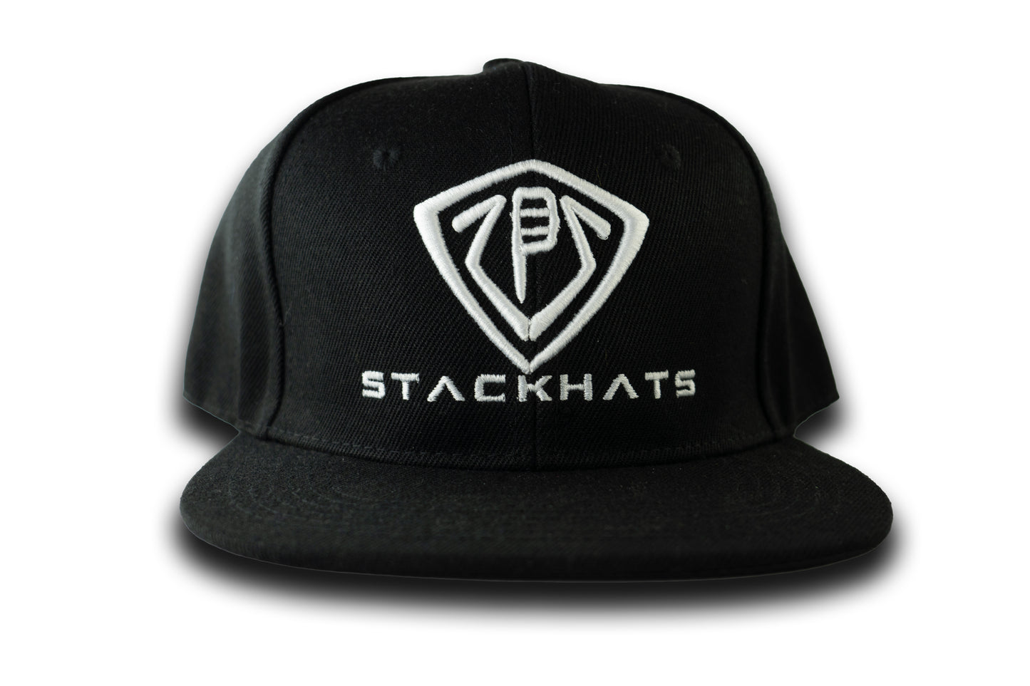 Black Unisex Flat Bill StackHats Snapback