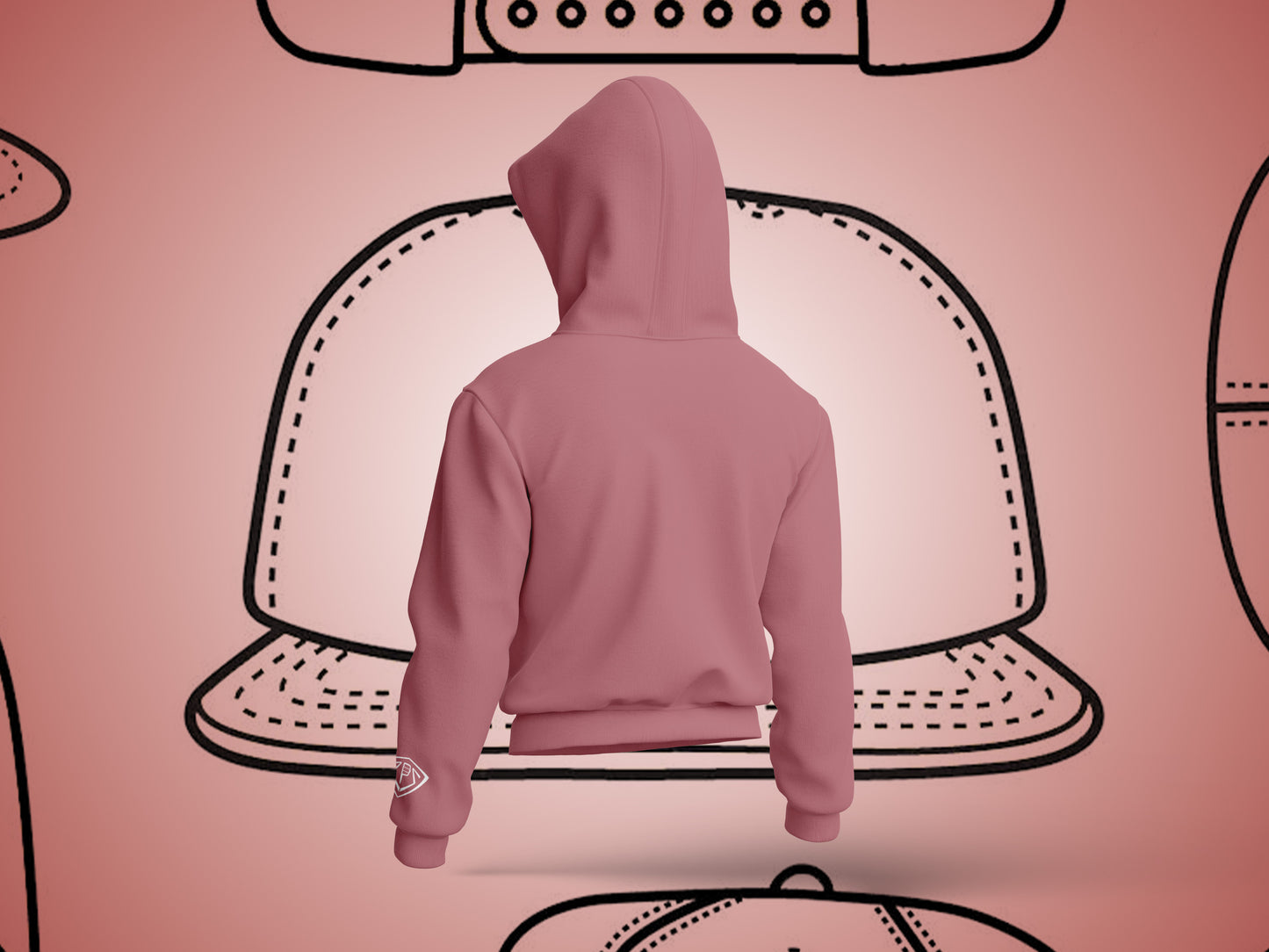 Mens StackHats Hoodie - Pink with White Logo