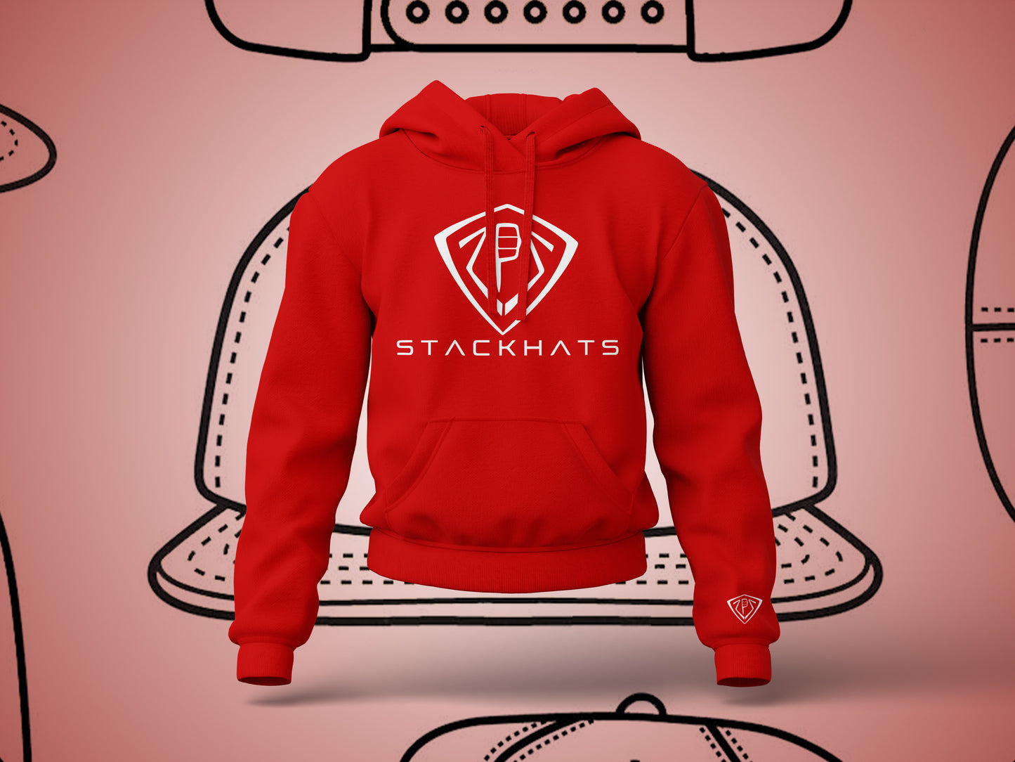 Mens StackHat Hoodie - Red