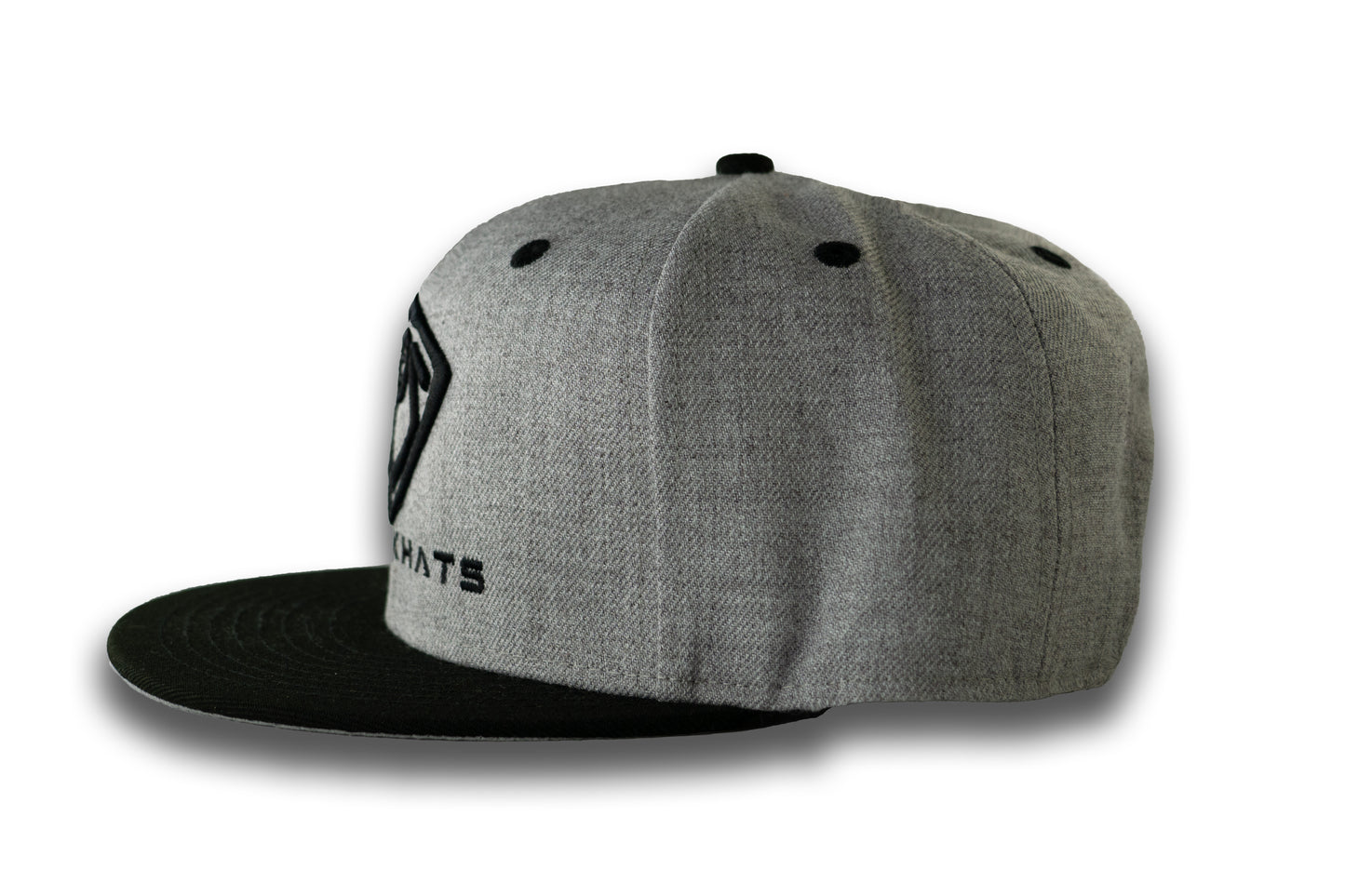 Grey & Black Unisex Flat Bill StackHats Snapback