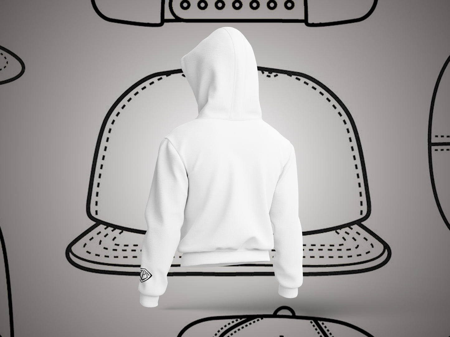 Mens StackHats Hoodie - White